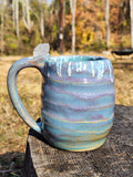 Ceramic Swirl Mug with Quartz Crystal Thumb Rest