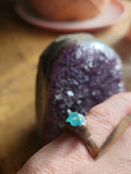 Blue Apatite Crystal Ring in Electroformed Copper