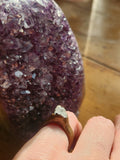 Celestite Crystal and Copper ring