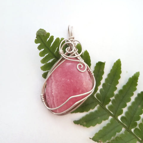 Sterling Silver Rhodochrosite Gem Pendant