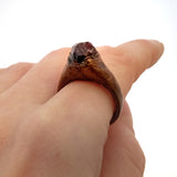 Raw Garnet Crystal Copper Ring, Size 6